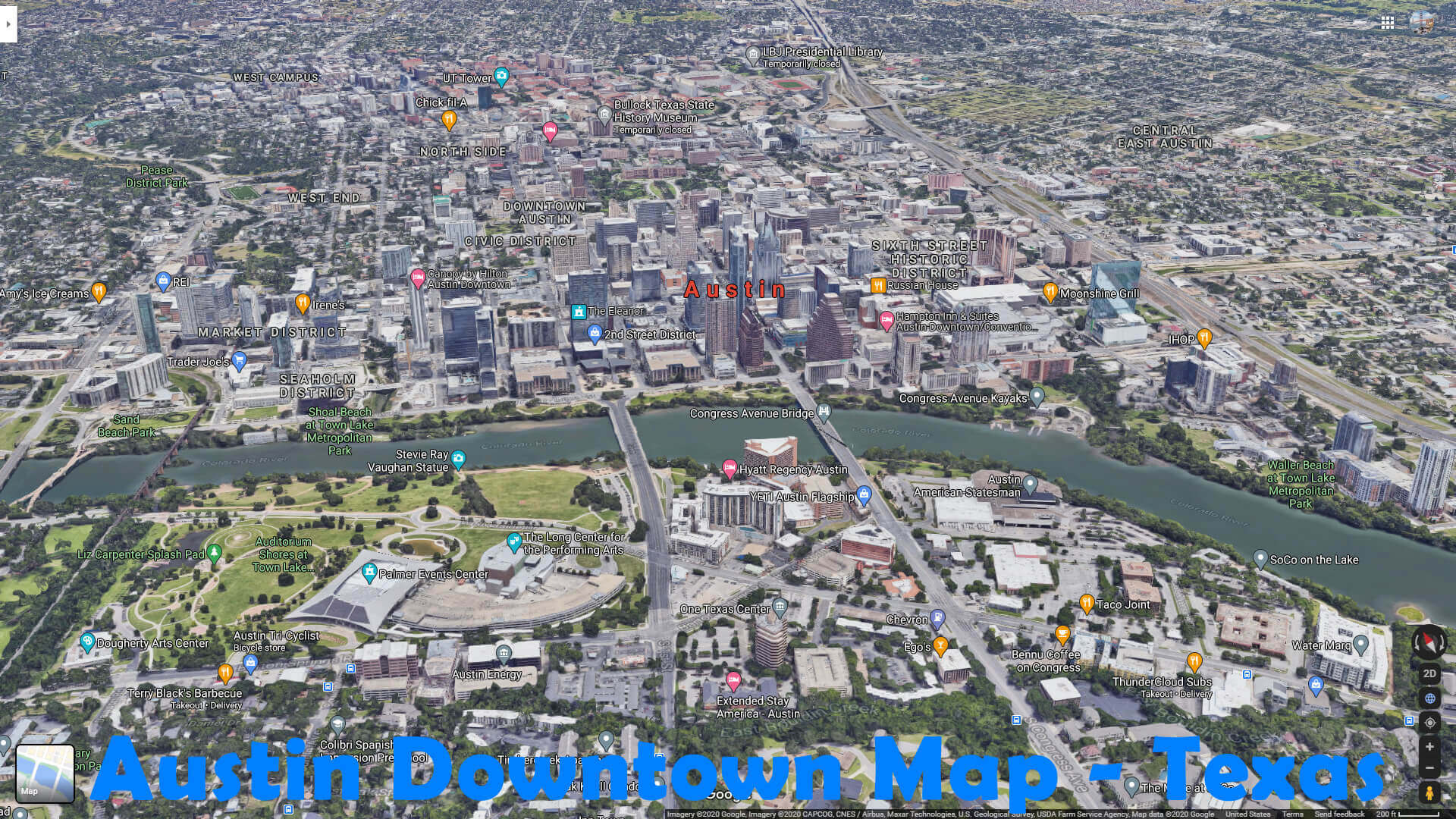 Austin Downtown Map   Texas